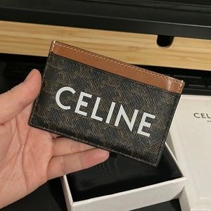 Celine CARD HOLDER IN TRIOMPHE CANVAS WITH CELINE PRINT